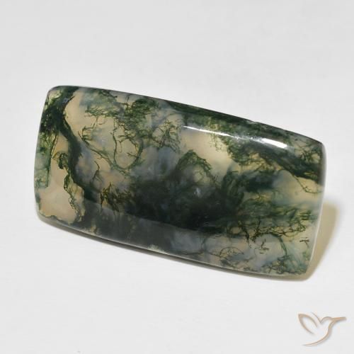 49.99 ct Multicolor Moss Agate Stone, Natural Moss Agate in Cushion Cabochon Shape for Sale