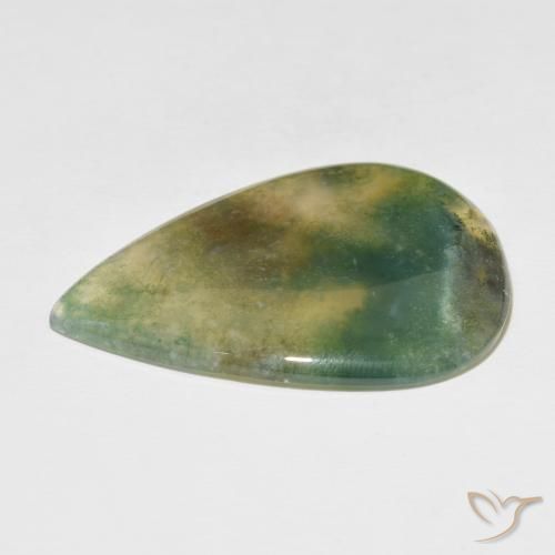 Moss Agate Gemstone in 38.3 x 26.7 mm Size for Sale, Moss Agate Stone in Multicolor Color