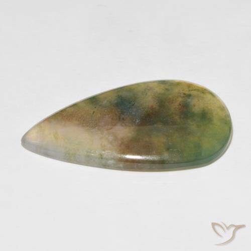 Moss Agate Gemstone in 41.4 x 25.3 mm Size for Sale, Moss Agate Stone in Multicolor Color