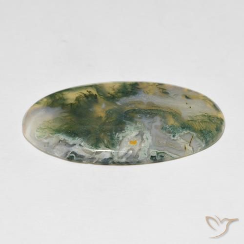 Moss Agate Gemstone in 44.6 x 26 mm Size for Sale, Moss Agate Stone in Multicolor Color