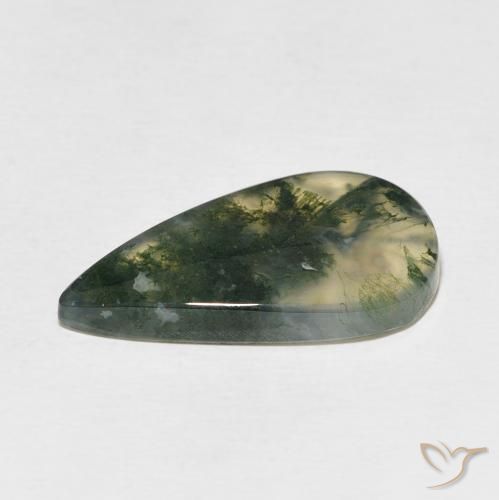 Moss Agate Gemstone in 24.3 x 13.6 mm Size for Sale, Moss Agate Stone in Multicolor Color