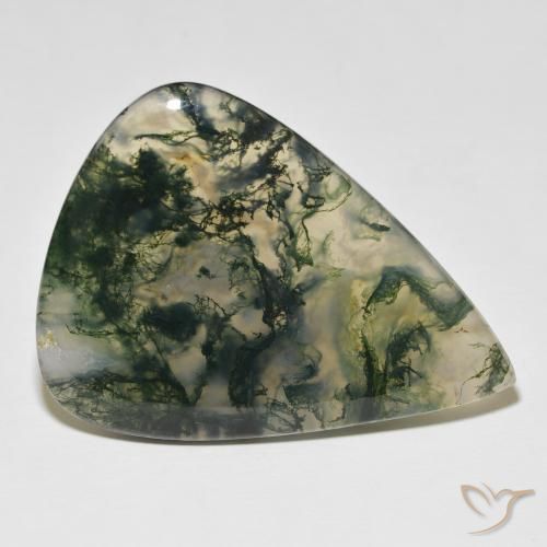 76.96 ct Multicolor Moss Agate Stone, Natural Moss Agate in Pear Cabochon Shape for Sale