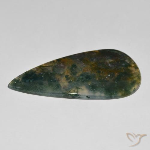 Moss Agate Gemstone in 69.4 x 40.2 mm Size for Sale, Moss Agate Stone in Multicolor Color