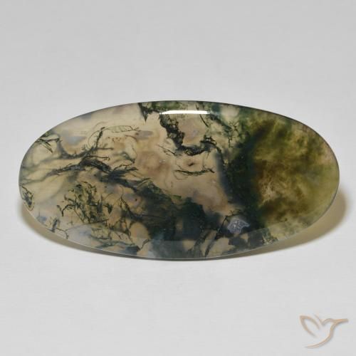 83.26ct Natural Multicolor Moss Agate, Oval, Opaque