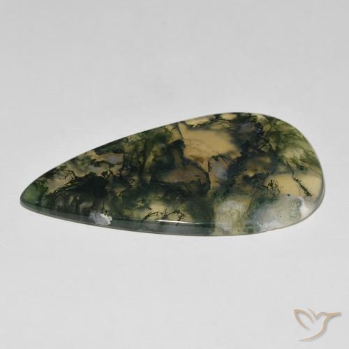 Moss Agate Gemstone in 64 x 36.5 mm Size for Sale, Moss Agate Stone in Multicolor Color