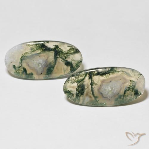 30.74ctw Natural Multicolor Moss Agate, Oval, Translucent