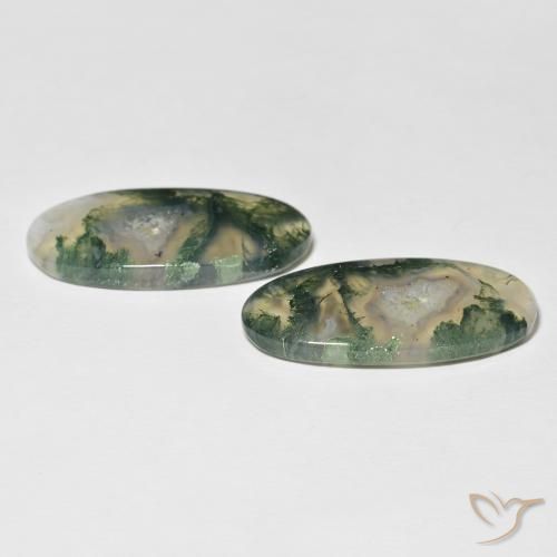 Moss Agate Gemstones in 29.2 x 14.4 mm Size for Sale, Moss Agate Stones in Multicolor Color