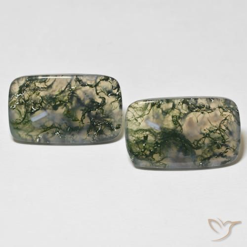 28.06ctw Natural Multicolor Moss Agate, Cushion, Translucent