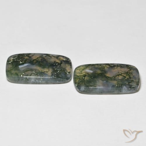 Moss Agate Gemstones in 22.9 x 14 mm Size for Sale, Moss Agate Stones in Multicolor Color
