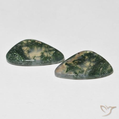 Moss Agate Gemstones in 23.2 x 16.2 mm Size for Sale, Moss Agate Stones in Multicolor Color