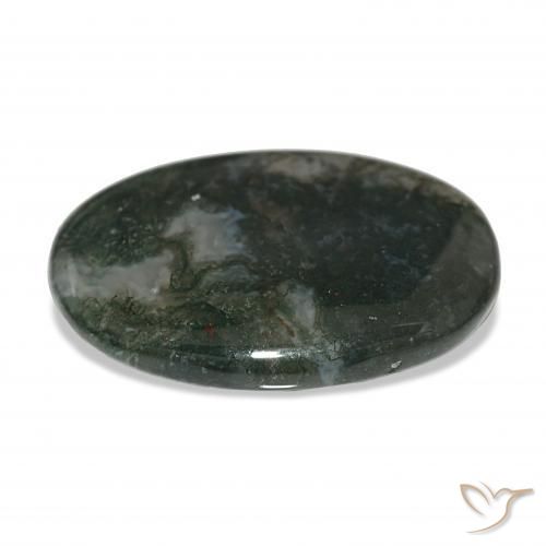 Moss Agate Gemstone in 34.8 x 23.7 mm Size for Sale, Moss Agate Stone in Multicolor Color