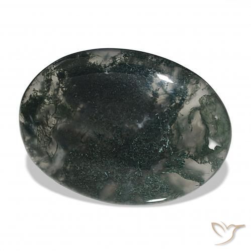 36.54 ct Multicolor Moss Agate Stone, Natural Moss Agate in Oval Cabochon Shape for Sale