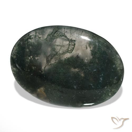 58.50 ct Multicolor Moss Agate Stone, Natural Moss Agate in Oval Cabochon Shape for Sale