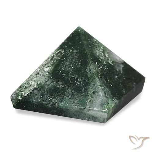 79.96 ct Green Moss Agate Stone, Natural Moss Agate in Pyramid Cabochon Shape for Sale