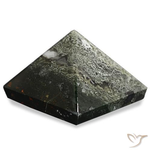 Moss Agate Gemstone in 27.4 x 27.2 mm Size for Sale, Moss Agate Stone in Forest Green Color