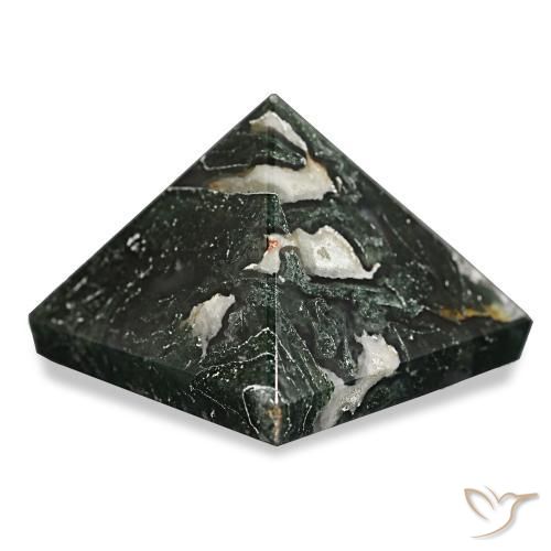 Moss Agate Gemstone in 25.1 x 25 mm Size for Sale, Moss Agate Stone in Forest Green Color