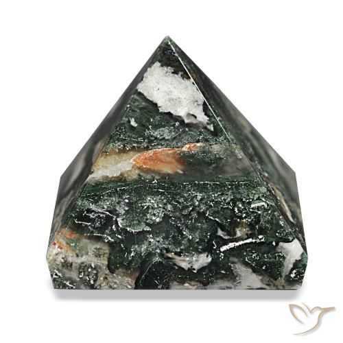 90.83ct Natural Dark Green Moss Agate, Square, Opaque, Photo A