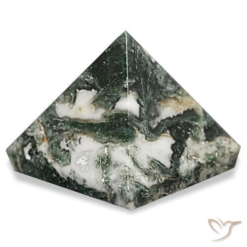 Moss Agate Gemstone in 26.7 x 26.5 mm Size for Sale, Moss Agate Stone in Dark Green Color