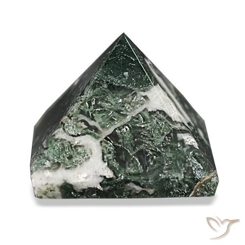 89.34ct Dark Green Moss Agate, Square, Opaque