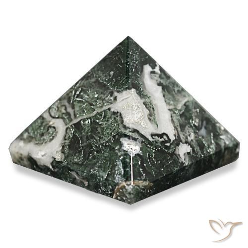 Moss Agate Gemstone in 27.3 x 27.2 mm Size for Sale, Moss Agate Stone in Dark Green Color