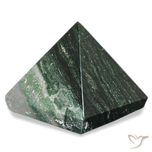 Moss Agate Gemstone in 28.6 x 27.9 mm Size for Sale, Moss Agate Stone in Forest Green Color