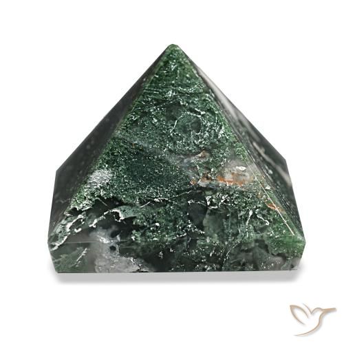90.69ct Deep Green Moss Agate, Square, Opaque