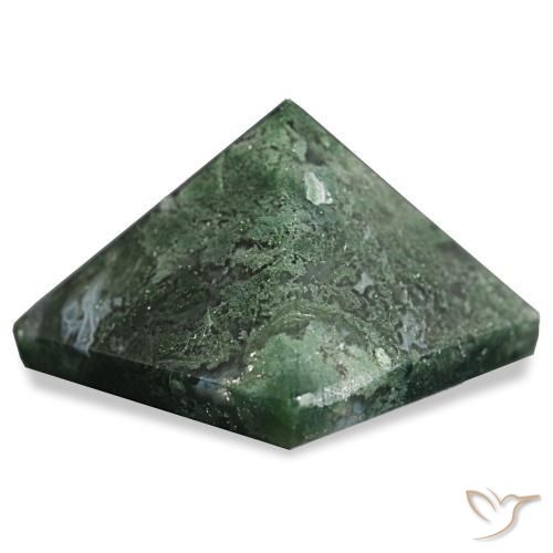 Moss Agate Gemstone in 27.5 x 27.4 mm Size for Sale, Moss Agate Stone in Deep Green Color