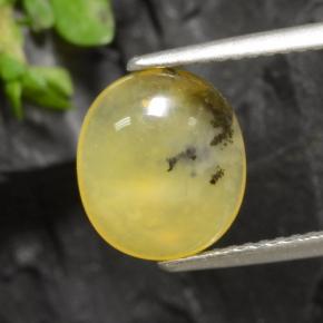 1.79 ct Yellow Moss Opal Gemstone, Moss Opal Gem in Oval Cabochon Shape for Sale.