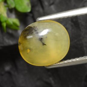 1.79 ct Yellow Moss Opal Stone, Natural Moss Opal in Oval Cabochon Shape for Sale