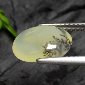 Moss Opal Gemstone in 11.6 x 8.3 mm Size for Sale, Moss Opal Stone in Yellow Dendrite Color