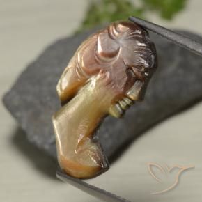 5.07 ct Brown Mother of Pearl Stone, Natural Mother of Pearl in Carved Cameo Shape for Sale