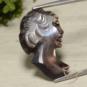 Mother of Pearl Gemstone in 20.5 x 13 mm Size for Sale, Mother of Pearl Stone in Hickory Brown Color
