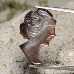 Mother of Pearl Gemstone in 20.4 x 13.2 mm Size for Sale, Mother of Pearl Stone in Smoky Color