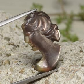 4.43 ct Brown Mother of Pearl Stone, Natural Mother of Pearl in Carved Cameo Shape for Sale