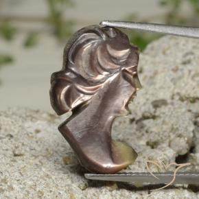 Mother of Pearl Gemstone in 19.3 x 12.3 mm Size for Sale, Mother of Pearl Stone in Smoky Color