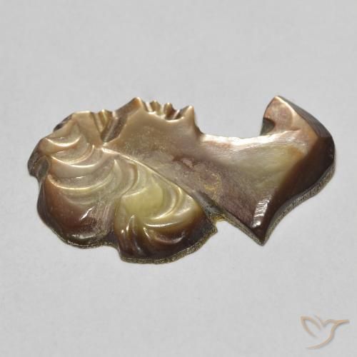 Mother of Pearl Gemstone in 19.4 x 12.1 mm Size for Sale, Mother of Pearl Stone in Smoky Color