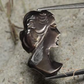 Mother of Pearl Gemstone in 19.3 x 12.4 mm Size for Sale, Mother of Pearl Stone in Umber Brown Color
