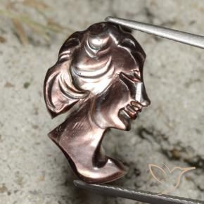 3.45 ct Brown Mother of Pearl Stone, Natural Mother of Pearl in Carved Cameo Shape for Sale