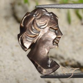 3.65 ct Brown Mother of Pearl Stone, Natural Mother of Pearl in Carved Cameo Shape for Sale