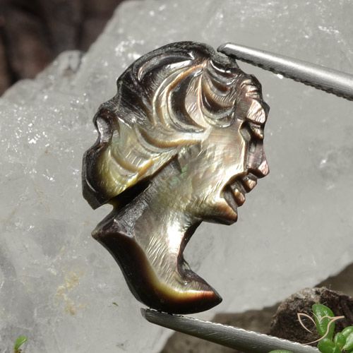 6.15ct Natural Smoky Mother of Pearl, Fancy, Opaque