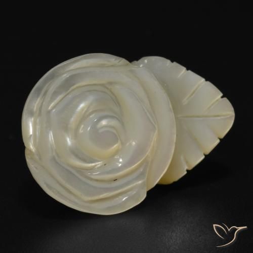 17.5 ct Carved Mother of Pearl, 22.6 x 16.5 mm From China, Photo A