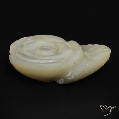 Mother of Pearl Gemstone in 22.6 x 16.5 mm Size for Sale, Mother of Pearl Stone in Pearl White Color