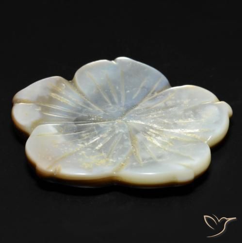 Mother of Pearl Gemstone in 33.4 x 33.4 mm Size for Sale, Mother of Pearl Stone in White Color