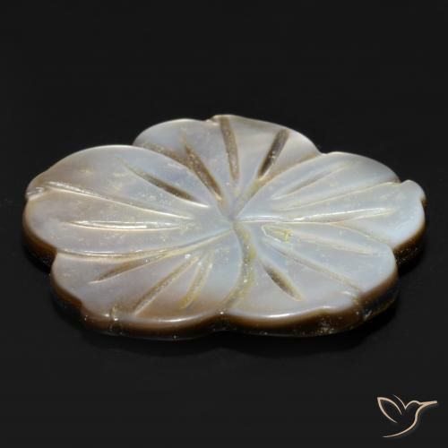 Mother of Pearl Gemstone in 23 x 25.6 mm Size for Sale, Mother of Pearl Stone in Smoky Color