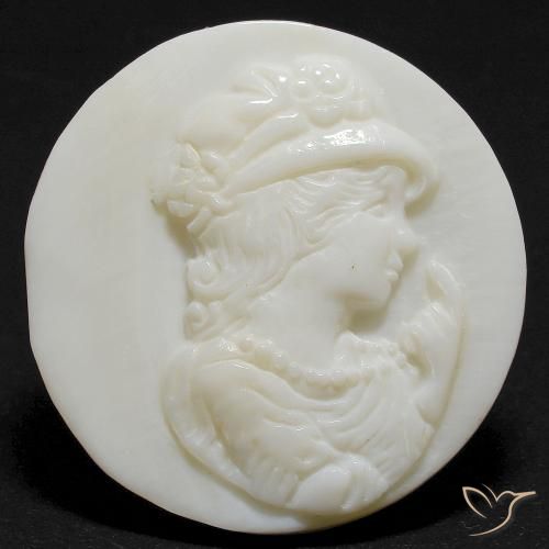 14.55ct Natural Warm White Mother of Pearl, Round, Opaque