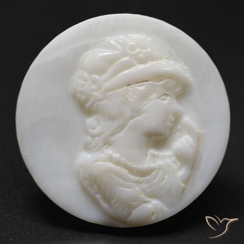 19.63 ct Carved Mother of Pearl, 24.1 mm From China, Photo A