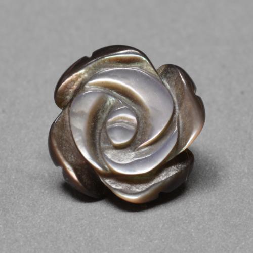 Marron chaud Nacre gemme - 2ct Fleur gravée (ID: 585657)