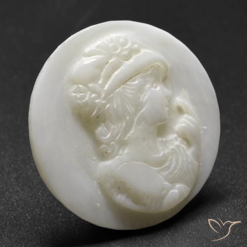 Mother of Pearl Gemstone in 25 mm Size for Sale, Mother of Pearl Stone in Pearl White Color
