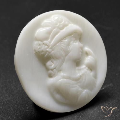 Mother of Pearl Gemstone in 25.1 mm Size for Sale, Mother of Pearl Stone in Pearl White Color