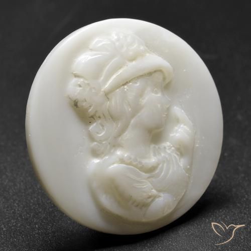 Mother of Pearl Gemstone in 25.3 mm Size for Sale, Mother of Pearl Stone in Pearl White Color
